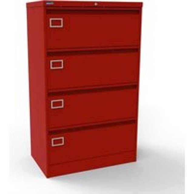 Silverline Kontrax 4 Drawer Foolscap Side Filing Cabinet - Red