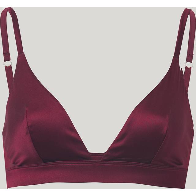 Stretch silk triangle bra by wolford m bordeaux red without wire with 93%