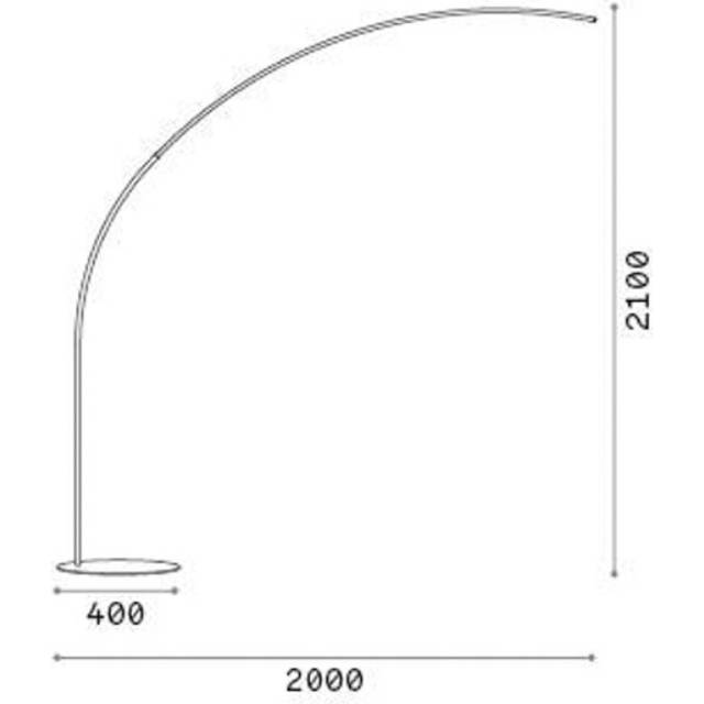 Comet Integrated led Arc Floor Lamp Black 2850Lm 3000K - Ideal Lux