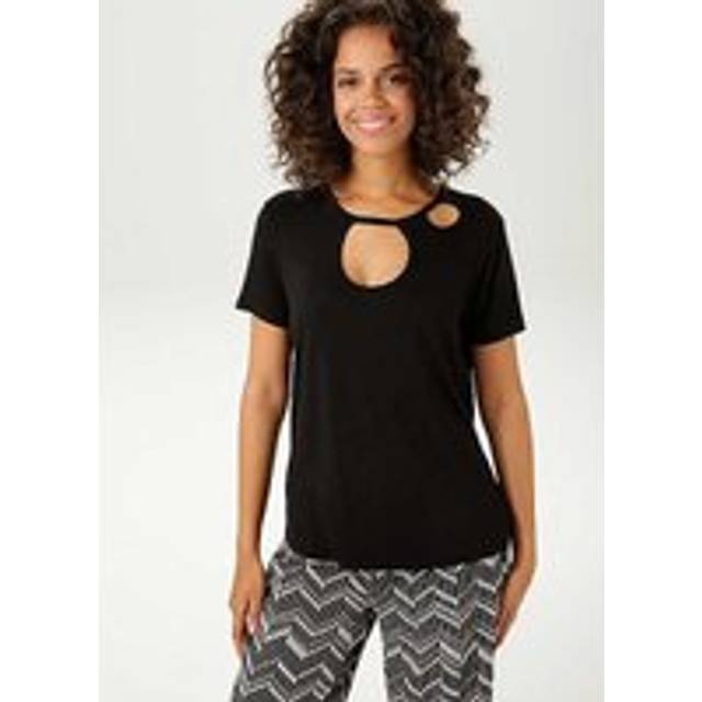 Aniston Cut-Out Short Sleeve T-Shirt - Black