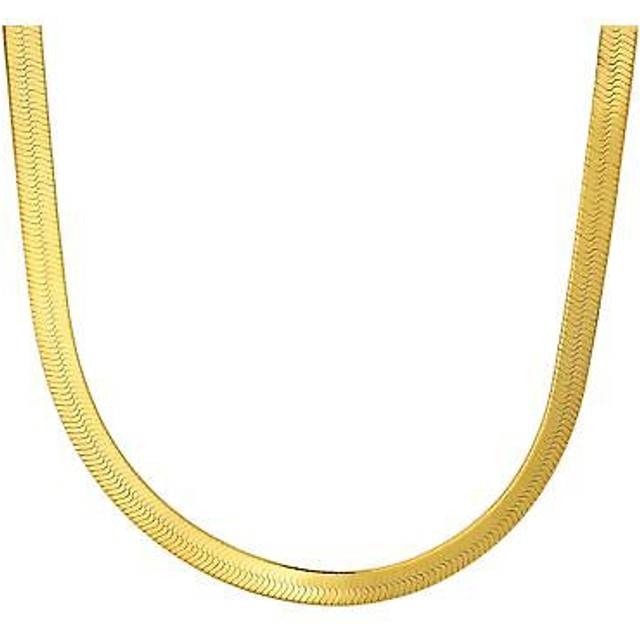 Gold plated sterling silver herringbone necklace 18 inches