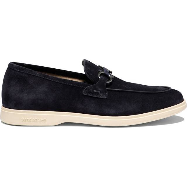FERRAGAMO | Gancini suede loafers | Man | 9 - blue (9)