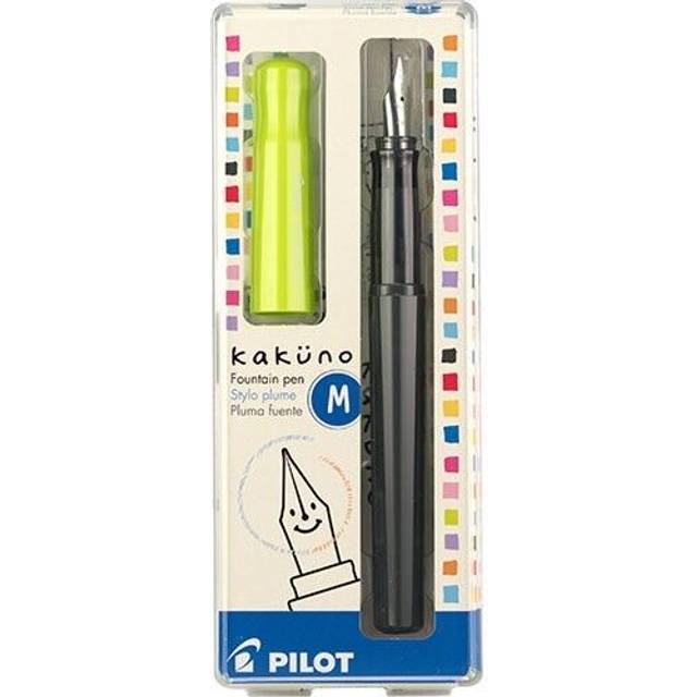 PILOT Kakuno Fountain Pen  Grey/Lime Green Barrel  Medium Nib (90132)