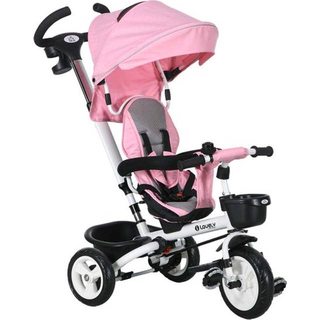 HOMCOM 6 In 1 Trike For Toddler 1-5 Years With Parent Handle - Pink | TJ Hughes