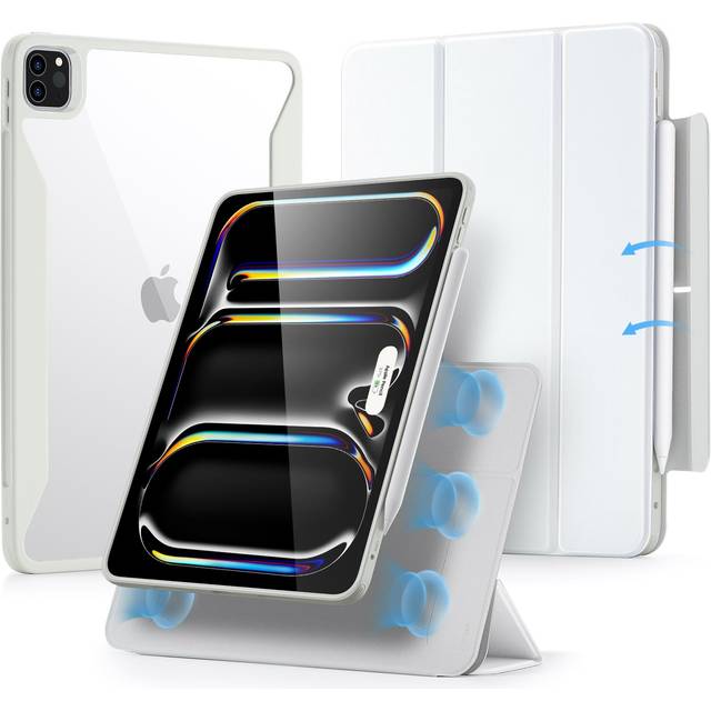 ESR för iPad Pro 11-tums fodral (2024), kraftfull magnetisk fastsättning, smalt trippelvikt stativfodral, stöder Apple Pencil Pro och Pencil (USB-C), automatisk uppvakning/sömn, hållbart skydd,