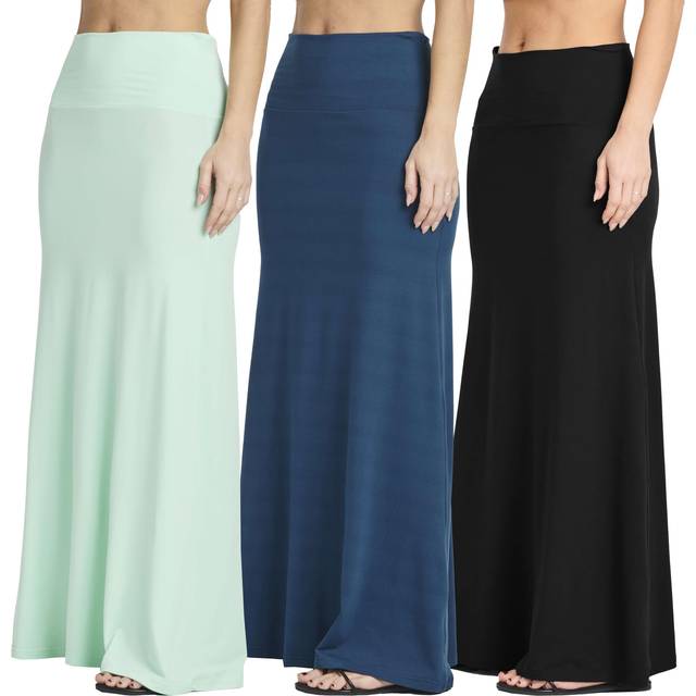 Womens Casual Maxi Length Long Skirt Skirts Summer Flowy Faldas Mujer Skirts Spring Pencil Tummy Control High Waist Ladies Modest