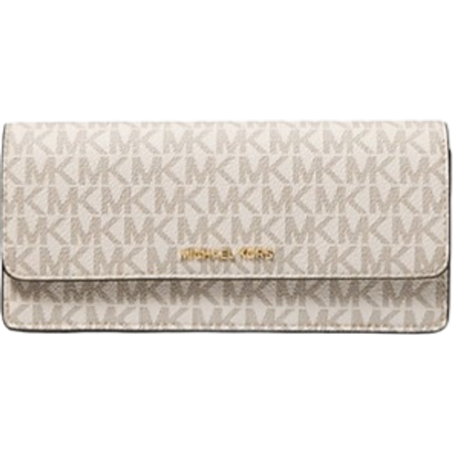 MK Jet Set Large Signature Logo Snap-Front Wallet - Natural - Michael Kors - ONE SIZE