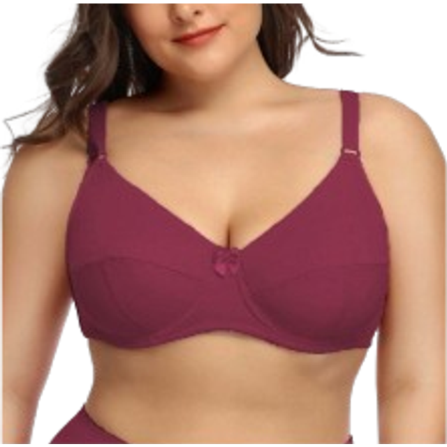 SHEIN One Piece Plus Size Solid Color Stretchy Ultra-Thin Underwire Bra, Simple For Daily Wear