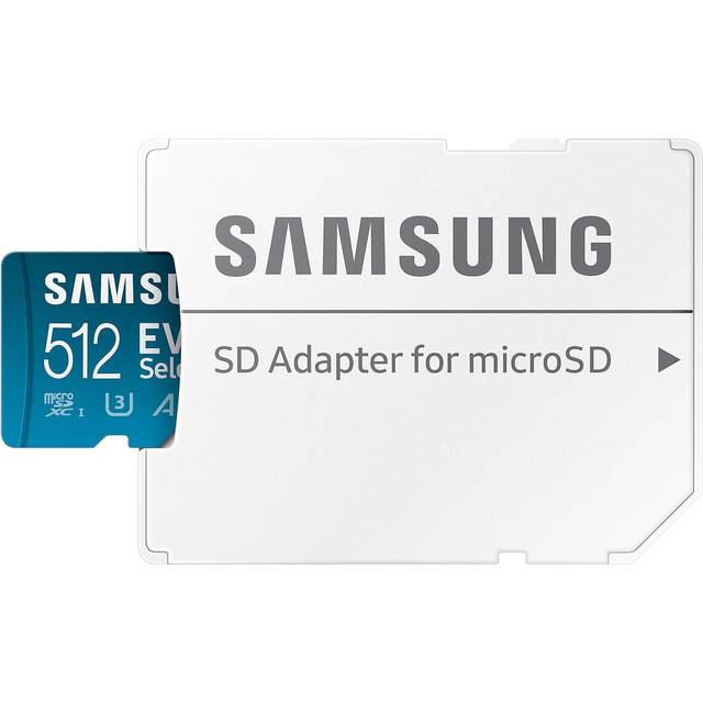Samsung EVO Select 512 GB microSDXC UHS-I U3 130 MB/s Full HD & 4K UHD-minneskort inkl. SD-adapter (MB-ME512KA/EU)