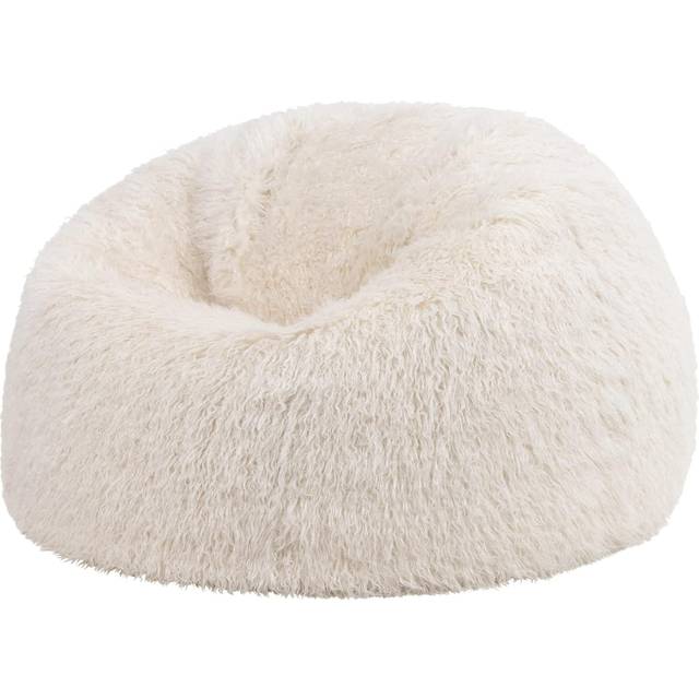 Unicorn Patterned Beanbag, Faux Fur - Natural - One Size