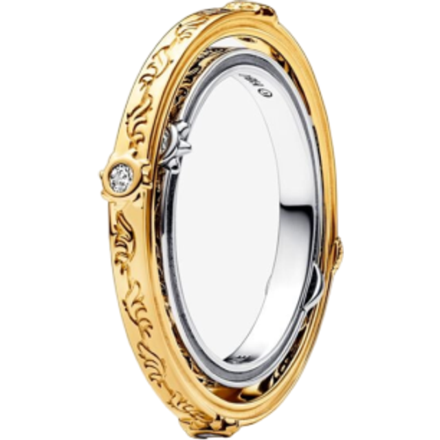 Pandora Rings - Sterling silver and 14k gold-plated unique metal b - gold - Rings for ladies - 52