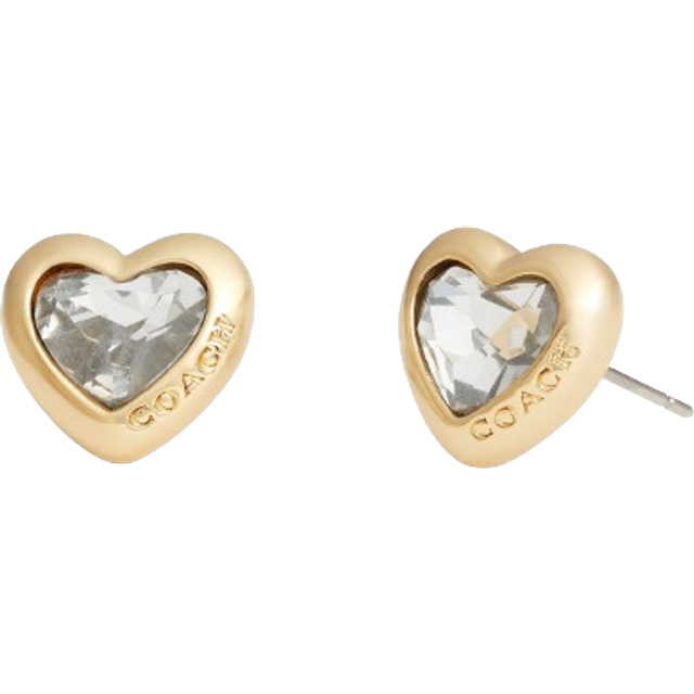 Coach Heart Gold-Tone Stud Earrings