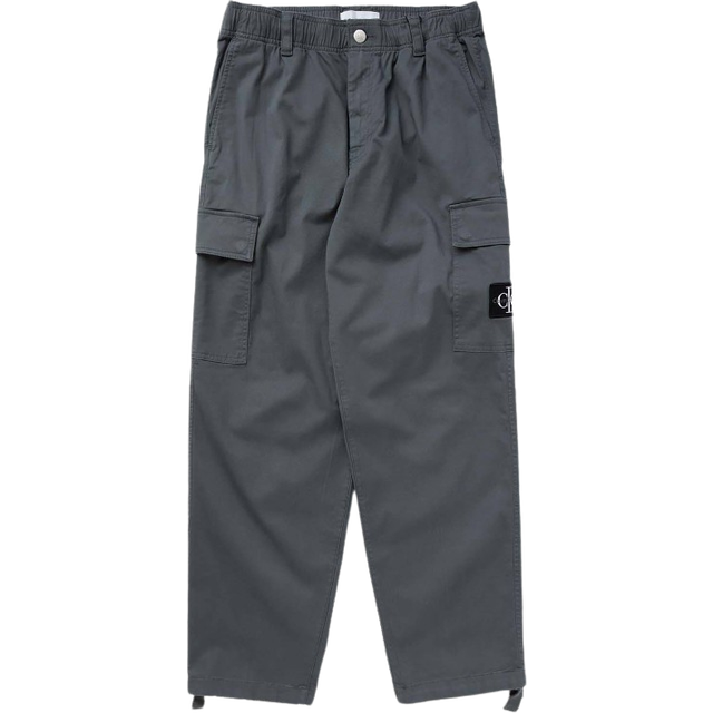 Calvin Klein Jeans – Mörkgrå cargobyxor med raka ben-Grå/a