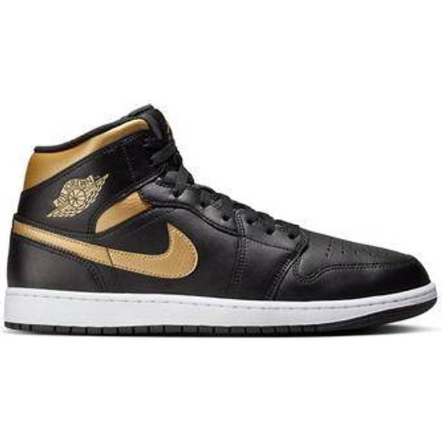 Air Jordan 1 – Svarta, guldiga och medelhöga träningsskor-Svart/a