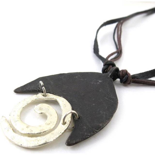 Les Trésors De Lily [E7233] - Designer Necklace 'Garden of Eden' Black Silver silver
