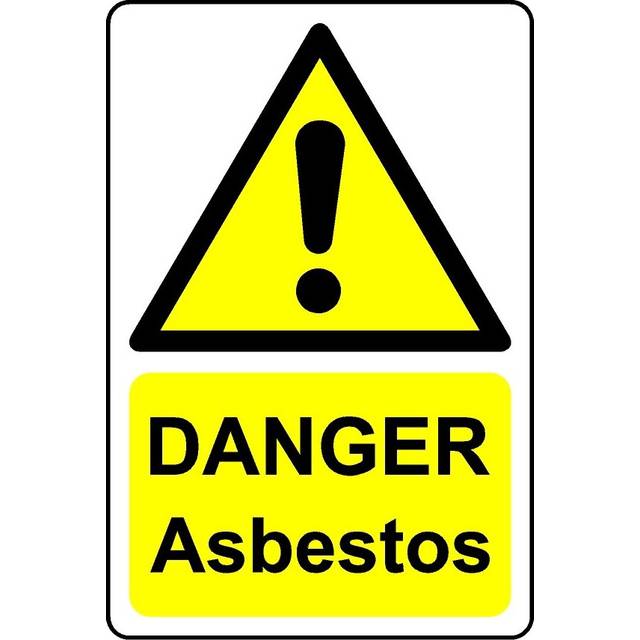 Danger asbestos safety sign - 1mm Plastic sign - 100mm x 150mm