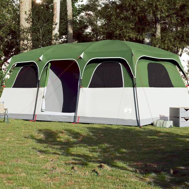 vidaXL Family Tent Cabin 9-Person Green Waterproof