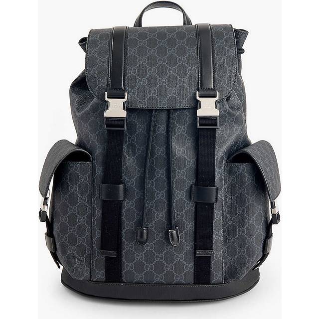 Gucci Mens Blk/blk/blk/blk/b/br Monogram-print Coated-canvas Backpack 44x32x12cm