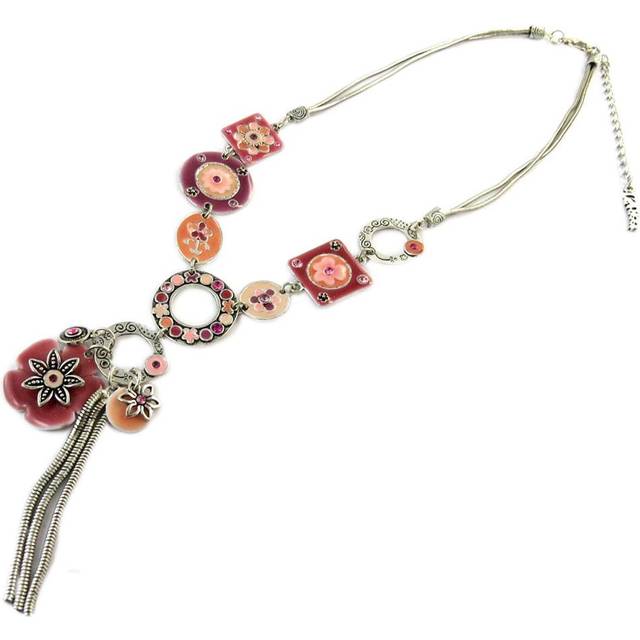Les Trésors De Lily [E7019] - Pink 'Bouquet Fleury' Designer Necklace