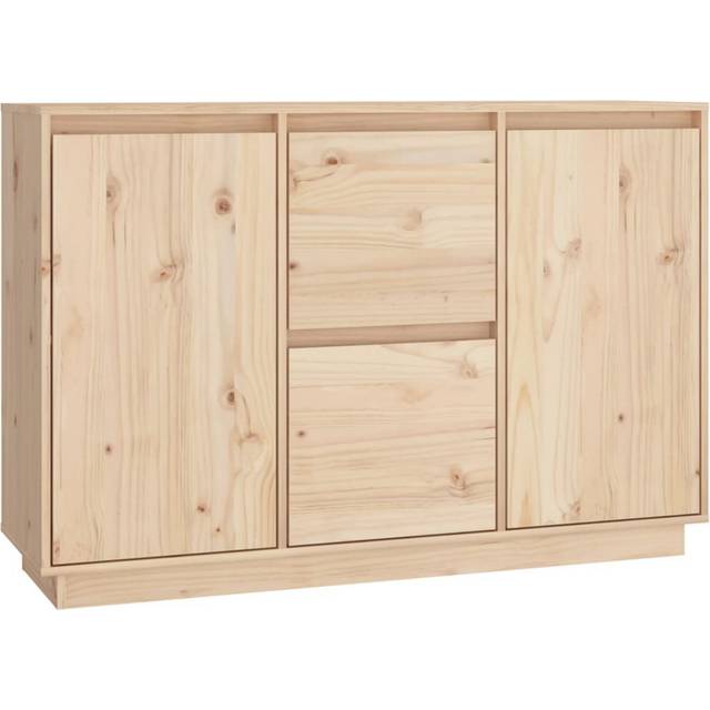 vidaXL Skänk vit 111x34x75 cm massiv furu