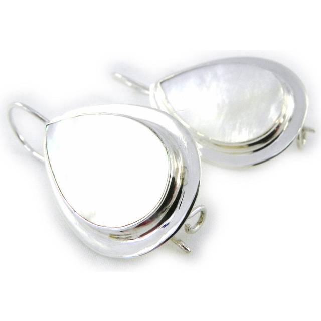 Les Trésors De Lily [H2549] - White 'Eva' Silver Stud Earrings white