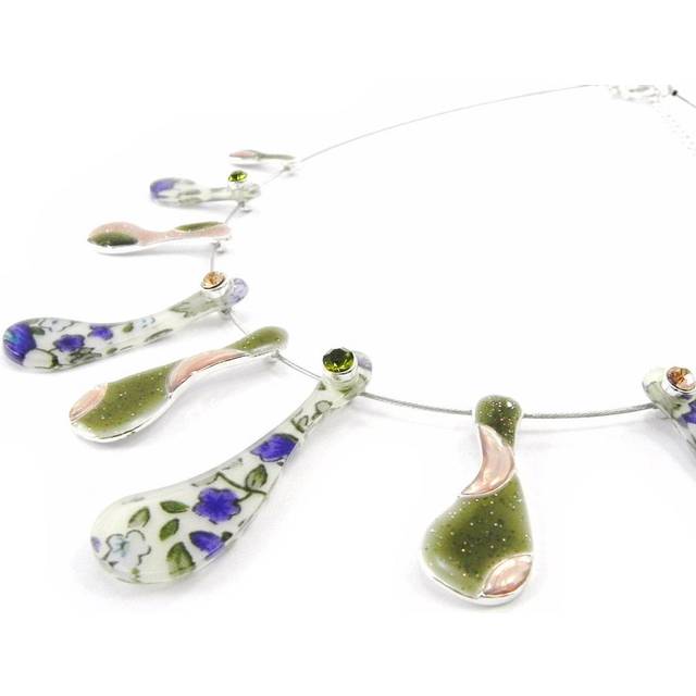 NOA [I5346] - Purple Green 'Liberty' Designer Necklace