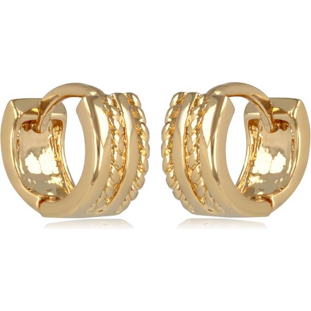 Les Trésors De Lily [R2055] - Gold plated hoop earrings 'Choréographie' - 10 mm 5 mm gold