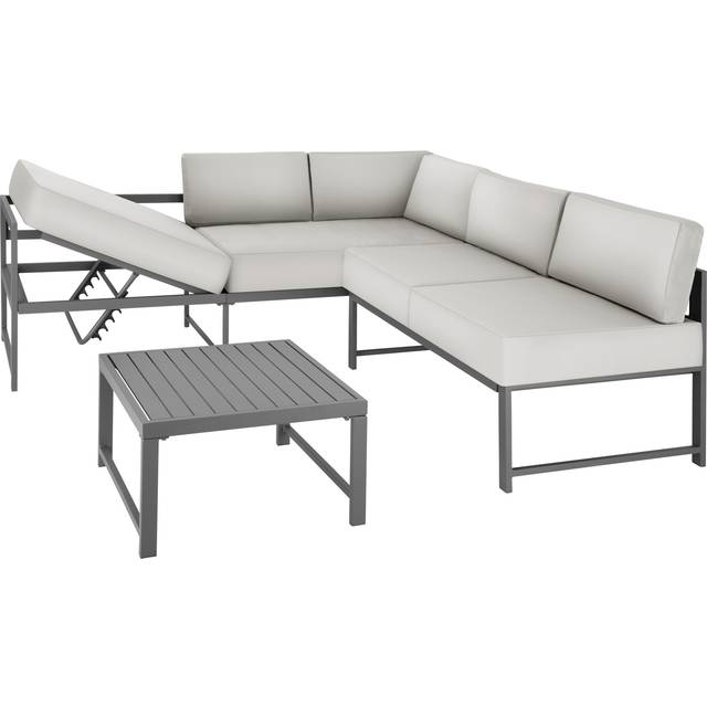 Garden Lounge Set Faro Corner Sofa Outdoor Aluminium - grey