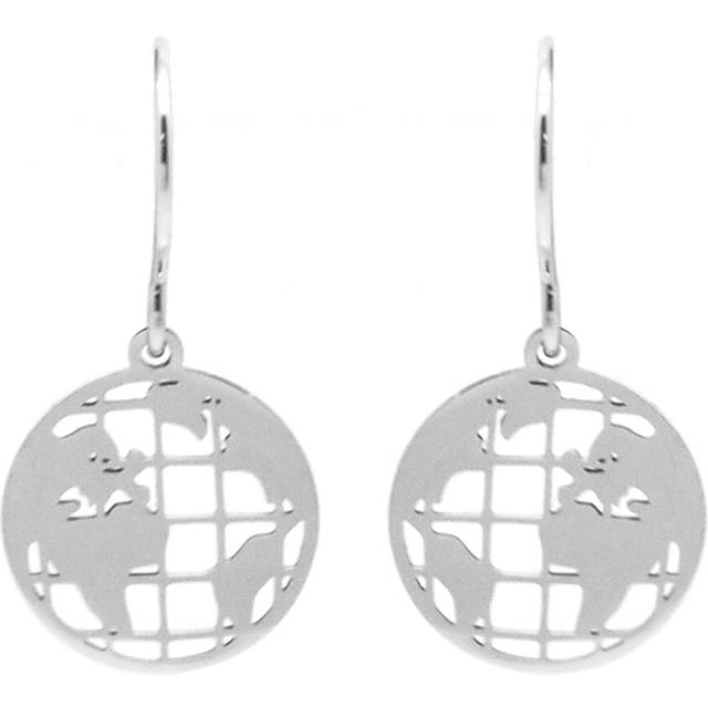 Les Trésors De Lily [Q5055] - Silver 'World Map' steel designer earrings - 12x12 mm