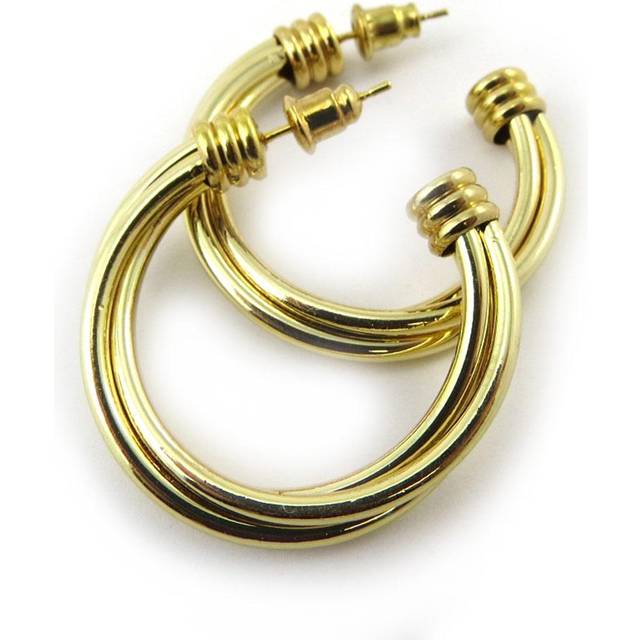Les Trésors De Lily [N3690] - Gold 'Choreography' hoop earrings Ø 30 mm 4 mm gold