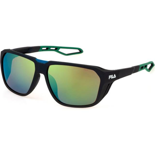 Fila Man SFI722  7U4V Sunglasses Injected Blue Brown Squared Water -repellent Mirror