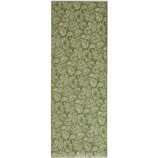 8 mm Grippy And Comfortable Gentle Yoga Mat - Green/beige Print - Fern Green/cream Beige