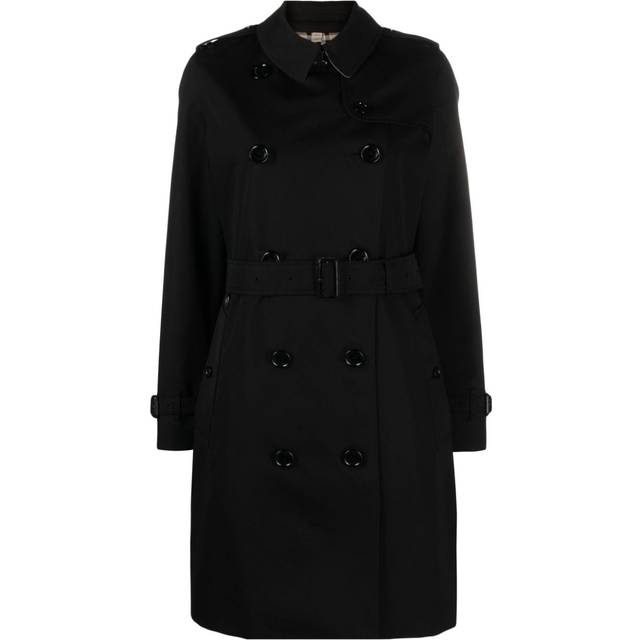 Burberry, Kappa, Dam, 3Xs, Bomull, Svart Klassisk Dubbelknäppt Kappa - black (3XS)