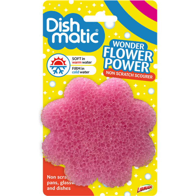 Dishmatic Flower Power Scrub Pink Scourer