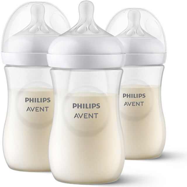 Philips Avent Natural Response-nappflaska – 3 x 260 ml nappflaskor för nyfödda och äldre, BPA-fri, 1+ månader (modell SCY903/03)