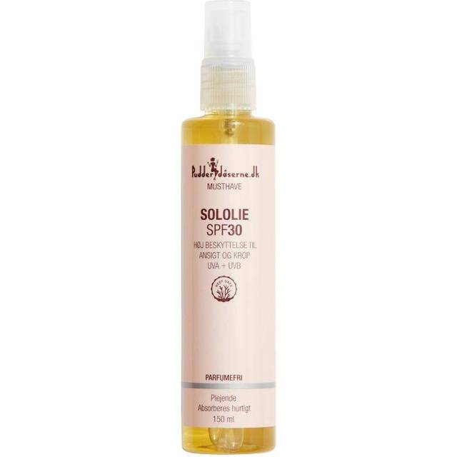 Pudderdåserne Sololie SPF30 150ml - Bedste sololie - Dinskønhed.dk