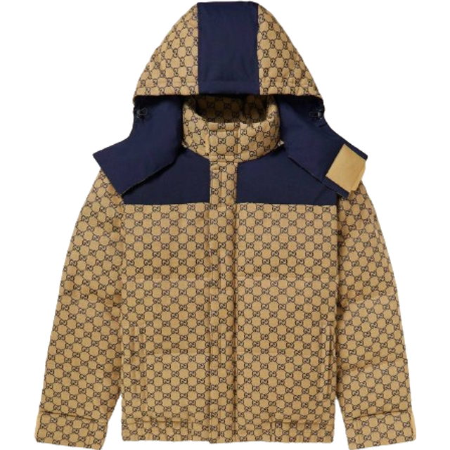 Gucci - Logo-Jacquard Cotton-Blend Canvas Hooded Down Jacket - Men - Neutrals - IT 48