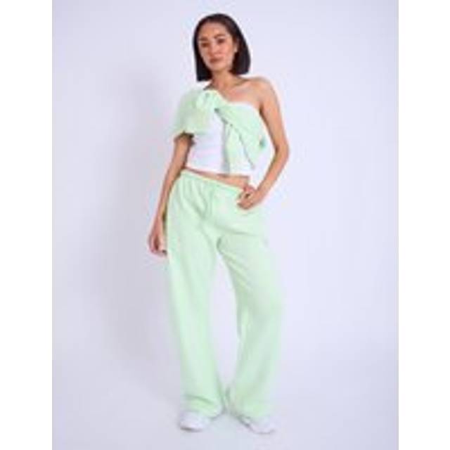 Kaiia Studio Bubble Logo Wide Leg Joggers Lime & Lilac - lime