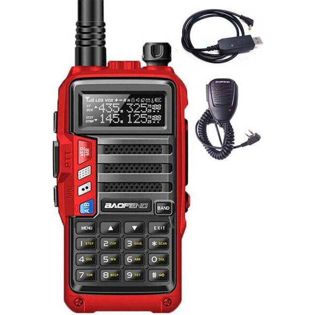 (Red, US Plug) 8W 7800mAh Powerful Walkie Talkie CB Radio Transceiver 220-260Mhz Portable Radio 10km Long Range for City Hunting Forest