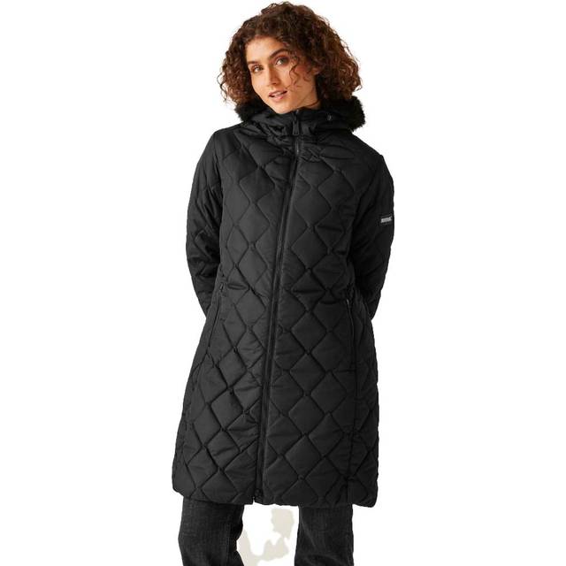 Regatta Women's Water-repellent Fritha III Insulated Parka Jacket Black, Size: 14