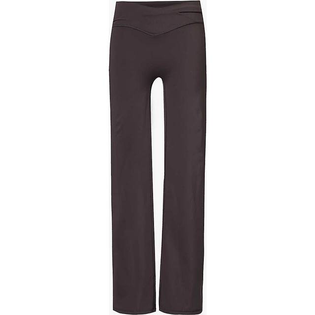 Adanola Womens Coffee Bean Ultimate Wrap-over High-rise Stretch-recycled-polyamide Trousers S - COFFEE BEAN