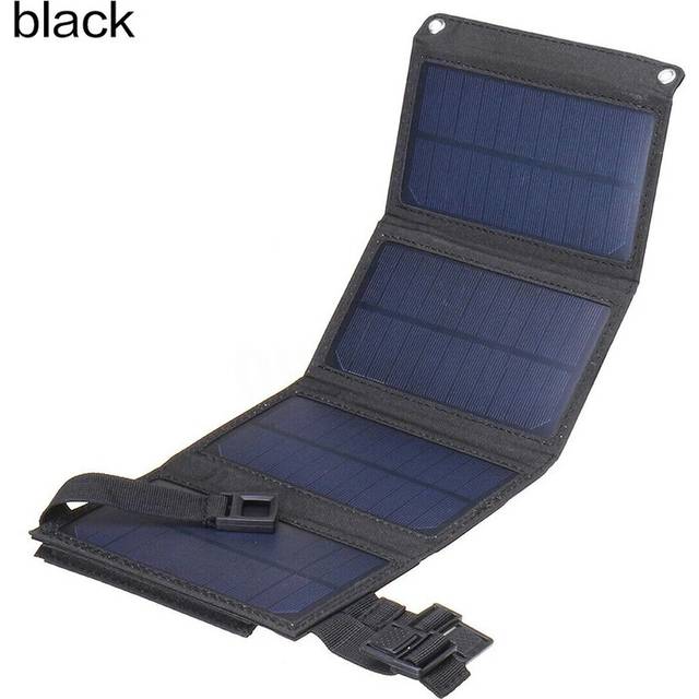 (Black) Solar Panel 20w Foldable Bag Portable Outdoor Small Photovoltaic Solar