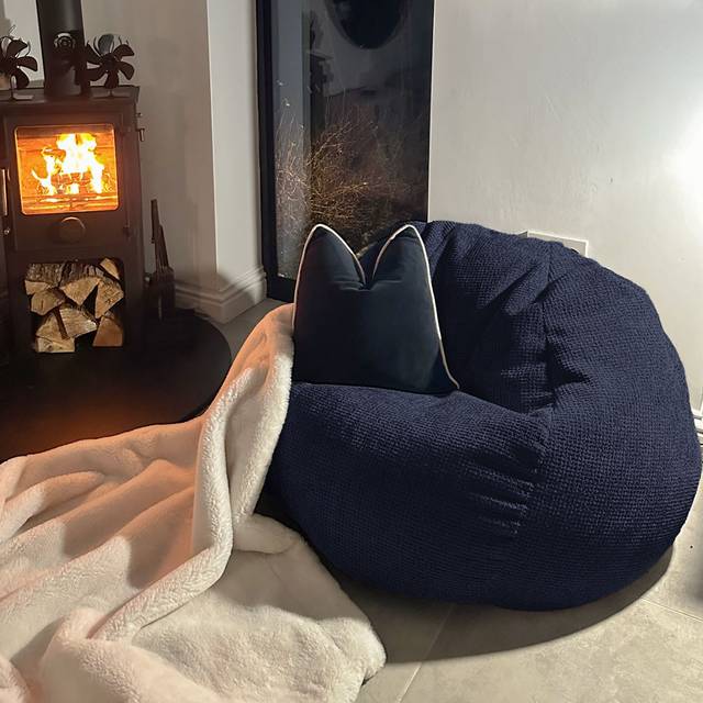 rucomfy Beanbags rucomfy Waffle Slouchbag - Navy, Blue