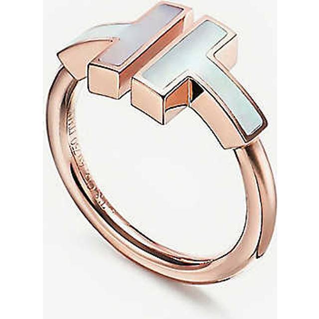 Tiffany & Co Womens Rose Gold T Square 18ct Rose-gold and Mother-of-pearl Ring K - ROSE GOLD