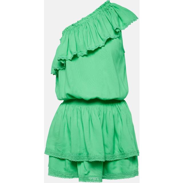 Melissa Odabash Debbie one-shoulder ruffled minidress - green (UK 14)