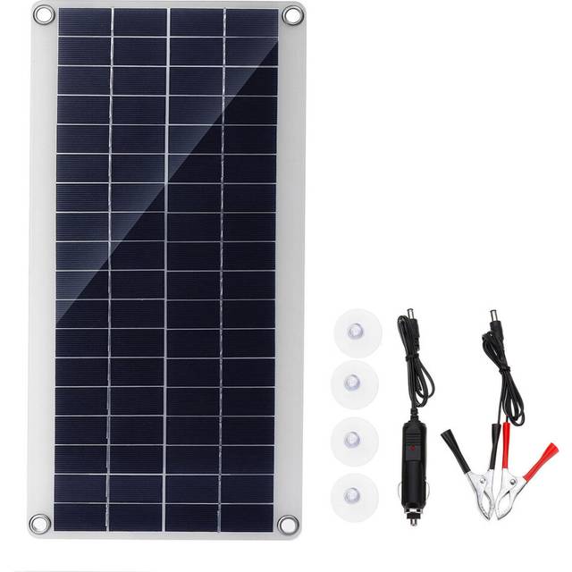 20W Portable Solar Panel Kit DC USB Charging Double USB Port Suction Cups Camping Traveling