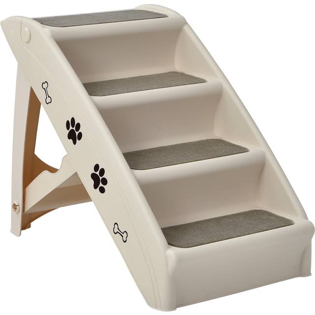 4-Step Pet Stairs with Non-slip Foot Pads-Beige