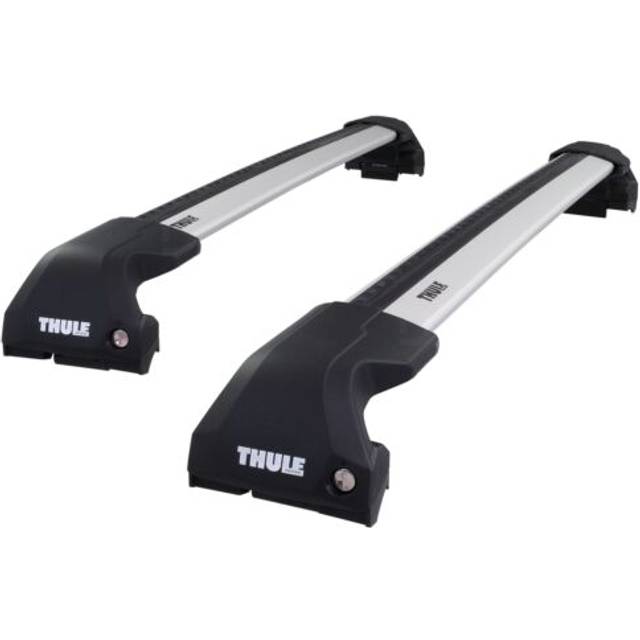 Thule Roof Bars for Jeep Grand Cherokee (WK2) 2011 - 2019 (Closed Roof Rails with Fixed Points) | WingBar Edge Silver Aluminium Car Roof Rack