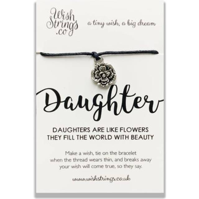 Daughters Like Flowers Wish String Bracelet With Lucky Charm Sentimental Gift