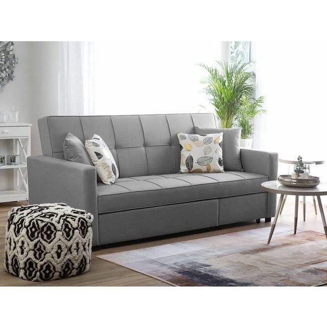 LUXURY LIFE Marino Linen 3 Seater Sofa Bed in Light Grey